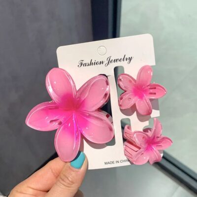 3 Piece Plumeria Hair Claw Clip Set (Any 1)